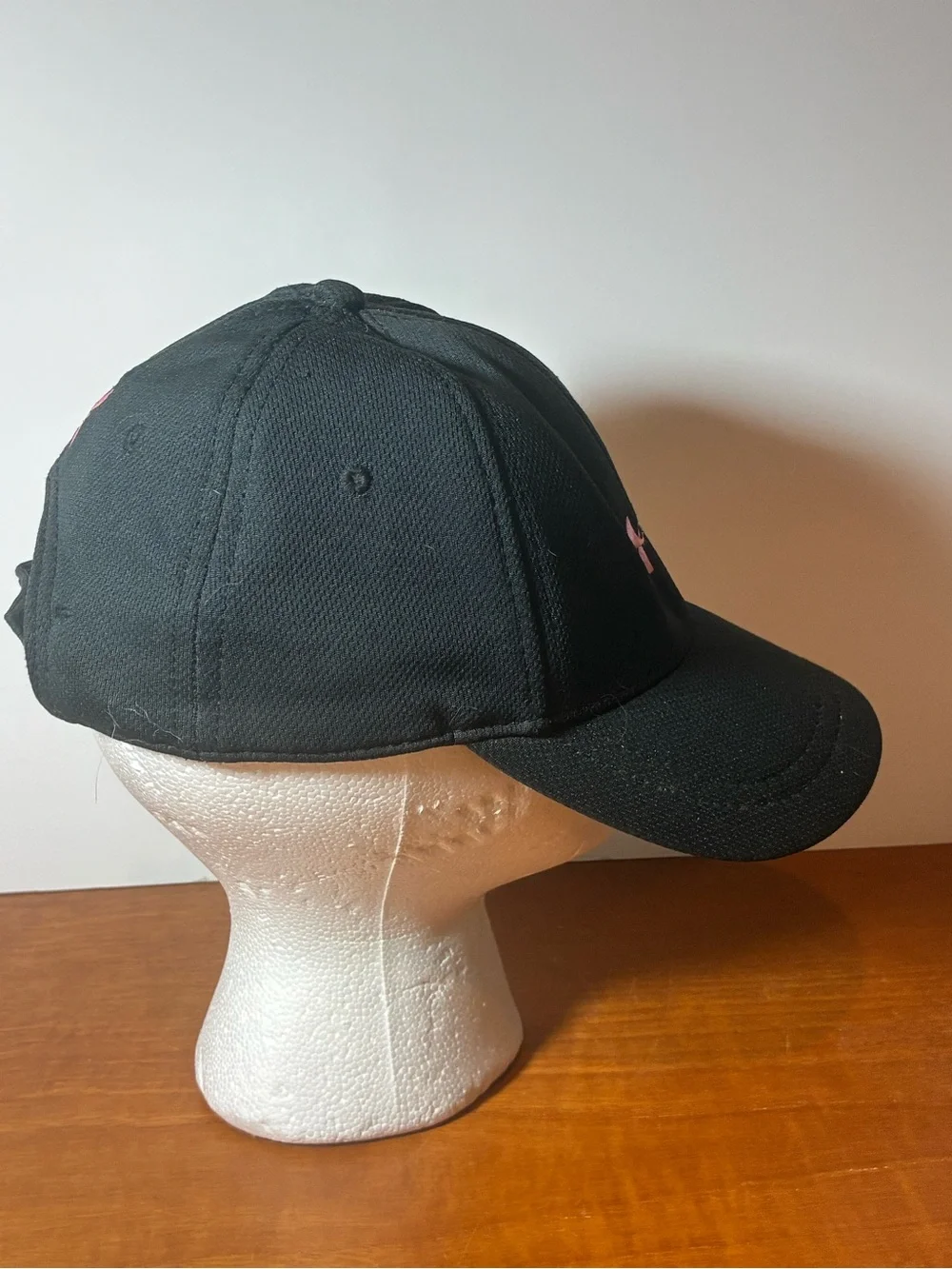 Under Armour Black Baseball Hat with Pink Logo